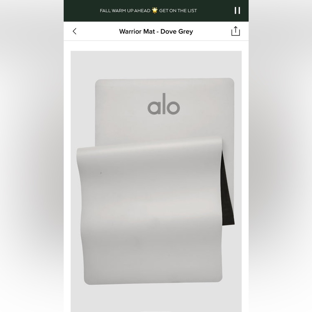 Alo yoga warrior mat dove grey new